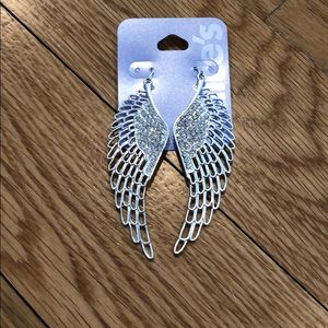 NWT Claire’s Crystal Wings Dangle Earrings